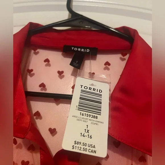 Torrid mesh red kimono - Picture 2 of 2